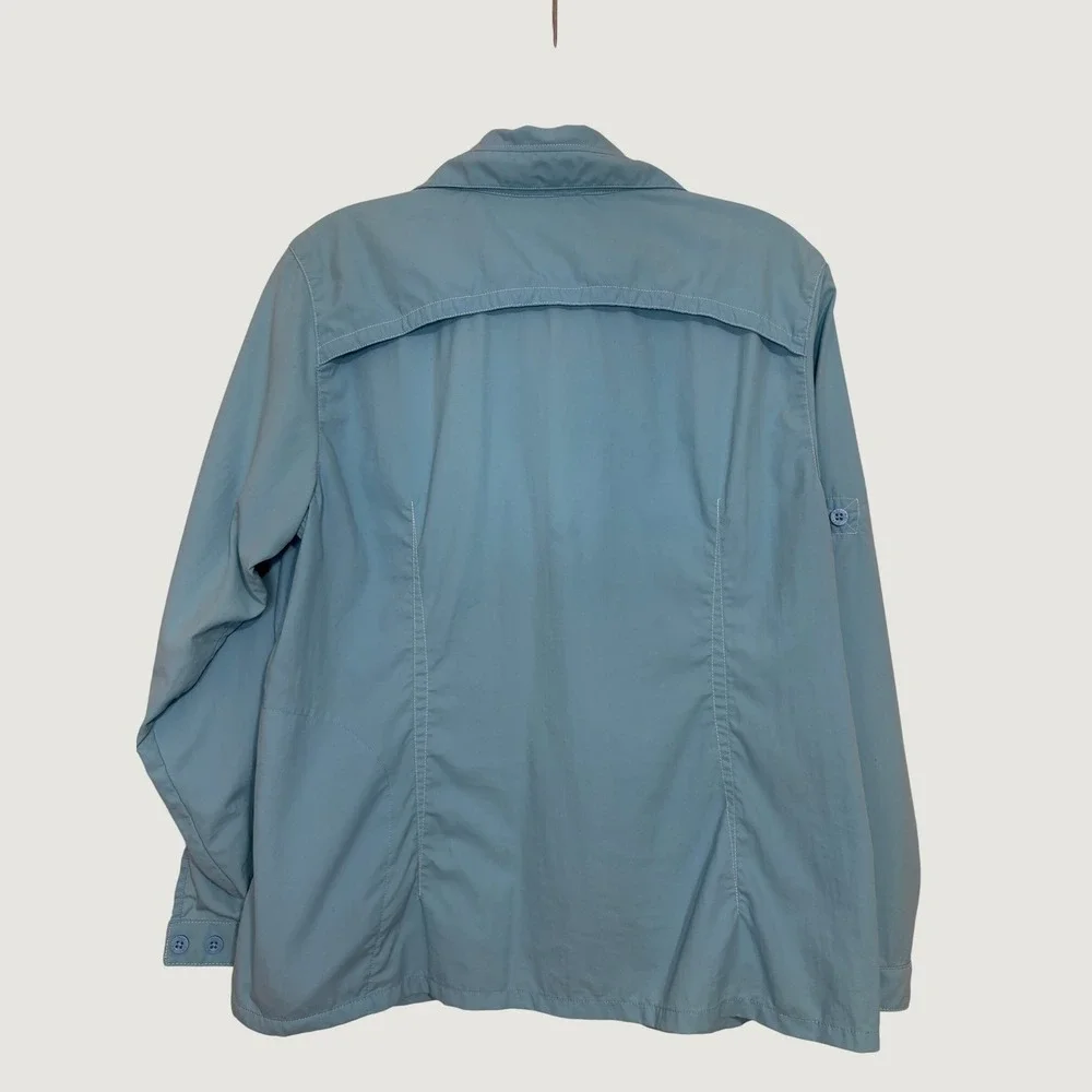 REI Co-op Kids Sahara Long Sleeve Hiking Shirt Blue UPF 50 Girl L 14-16